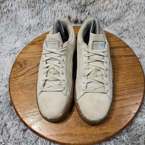 Puma Classic Suede Kids Size 6.5C Tan Spackled Gum Soles Lace Up LowTop Shoes - Picture 3 of 12